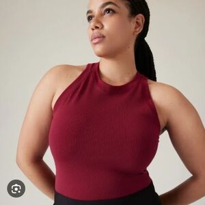 Athleta Renew Seemless Racerback Tank in Coffeeberry - Small